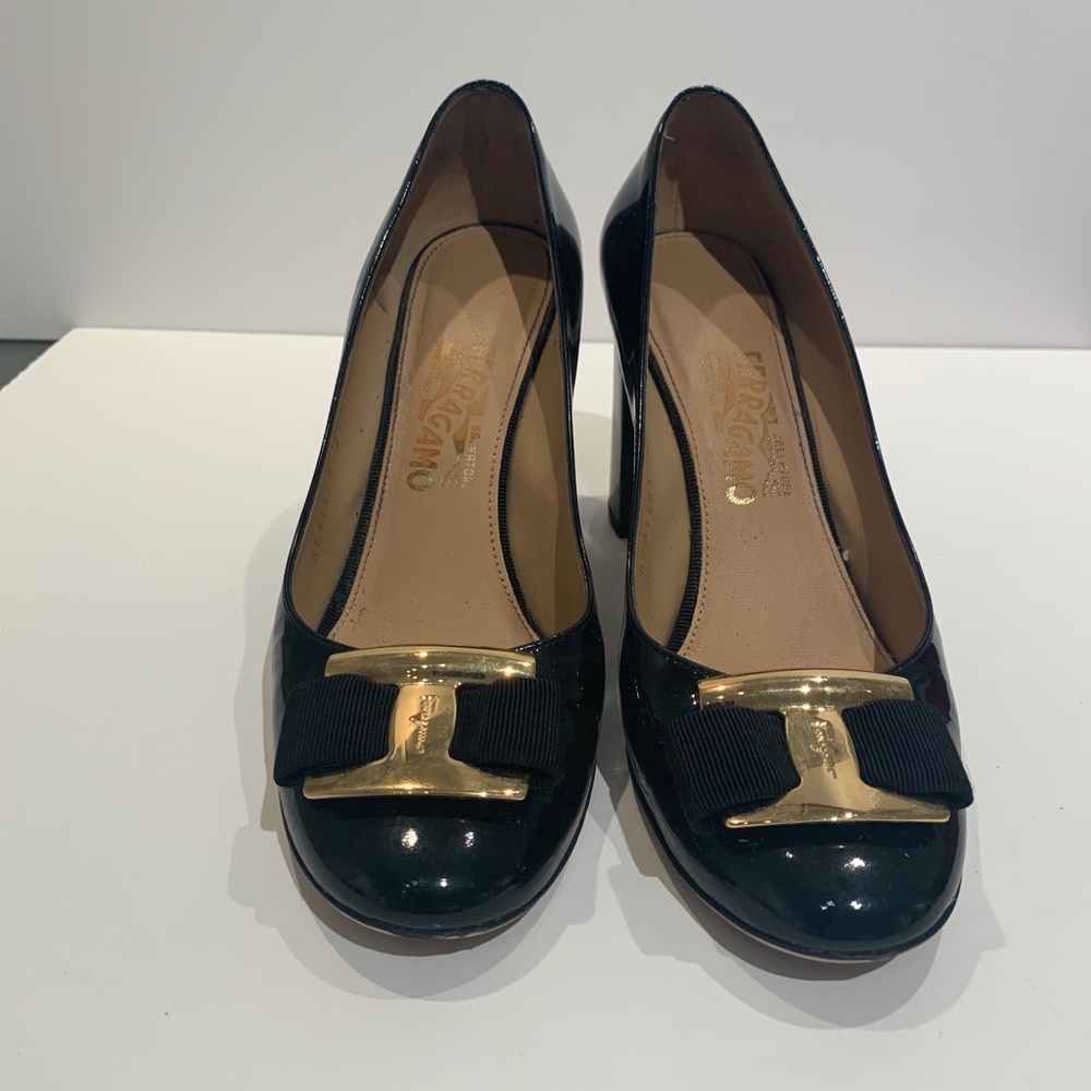 Salvatore Ferragamo Black heels. Only worn once.